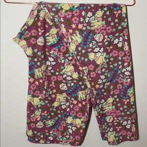 LuLaRoe TC2 Mauve Winnie the Pooh Leggings Disney